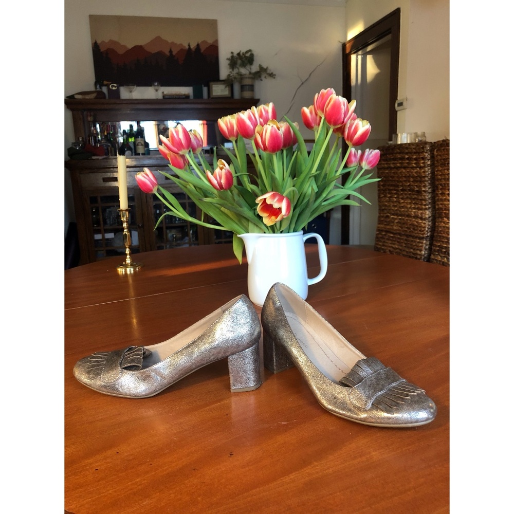 Chinese Laundry Metallic Heeled Loafers